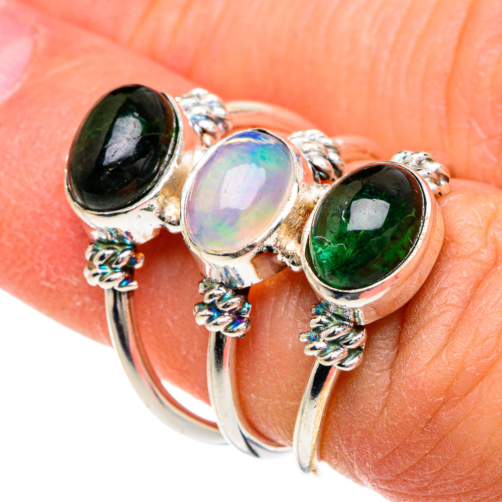 Green Tourmaline Rings handcrafted by Ana Silver Co - RING88161