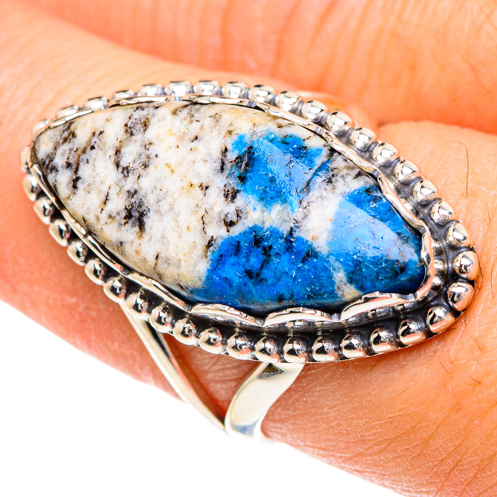K2 Blue Azurite Rings handcrafted by Ana Silver Co - RING88170