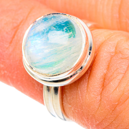 Rainbow Moonstone Rings handcrafted by Ana Silver Co - RING88171