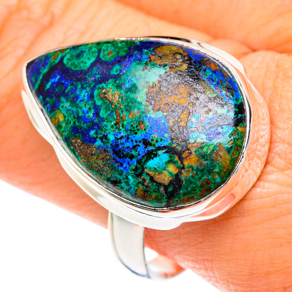 Azurite Malachite Rings handcrafted by Ana Silver Co - RING88191