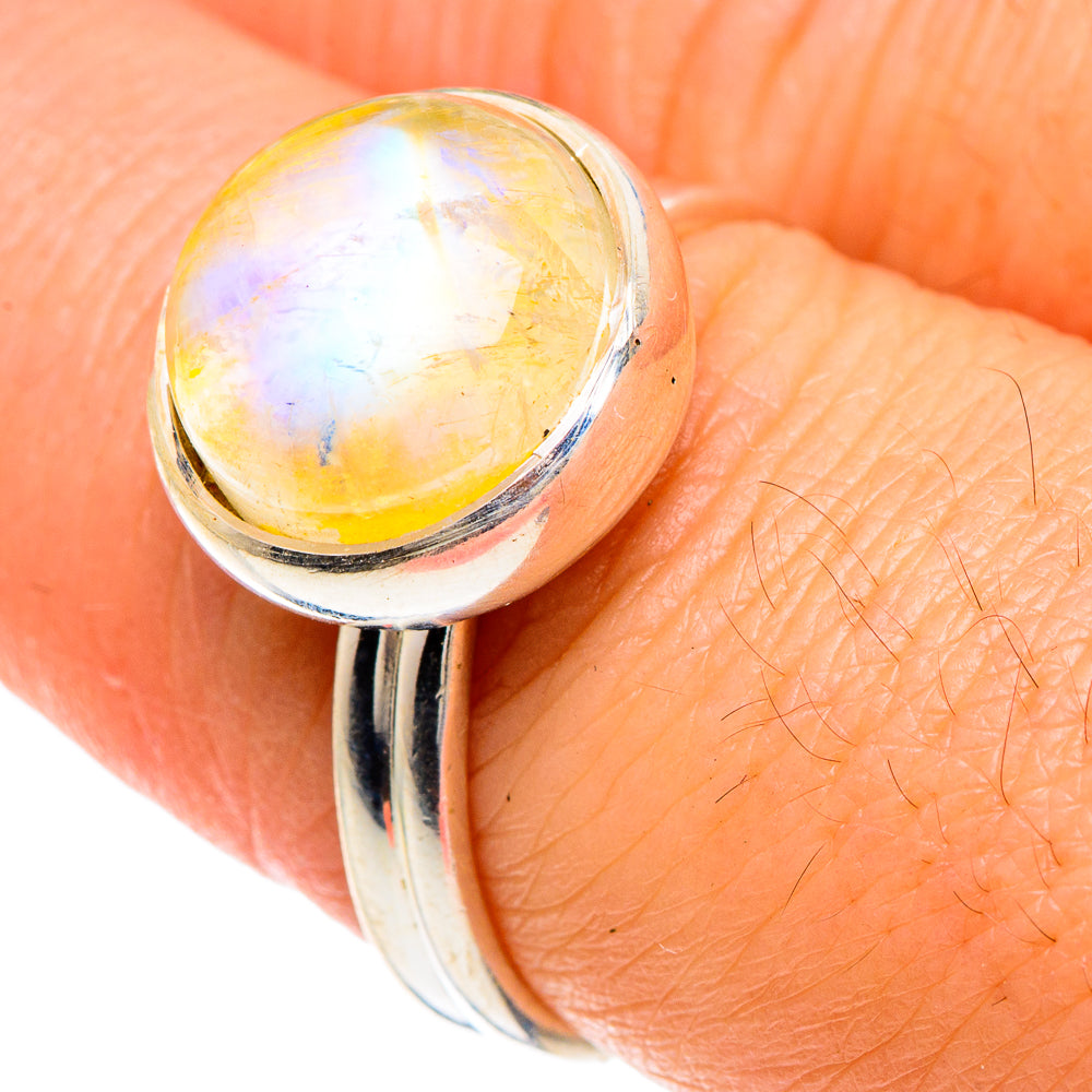 Yellow Moonstone Rings handcrafted by Ana Silver Co - RING88195
