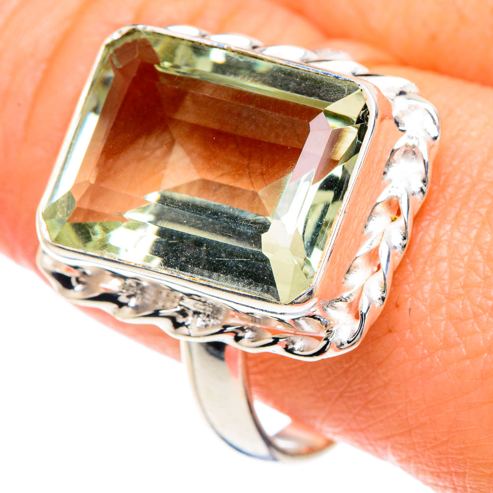 Green Amethyst Rings handcrafted by Ana Silver Co - RING88207