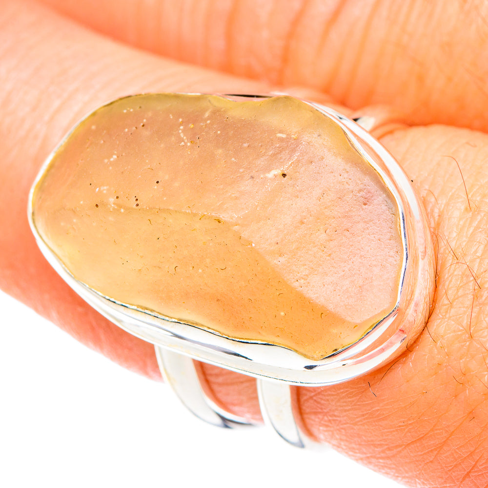 Libyan Desert Glass Rings handcrafted by Ana Silver Co - RING88210