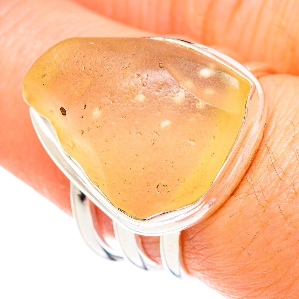 Libyan Desert Glass Rings handcrafted by Ana Silver Co - RING88211