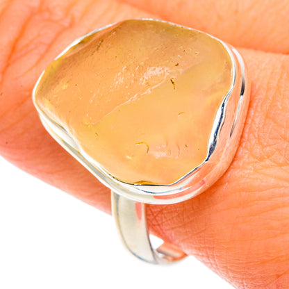 Libyan Desert Glass Rings handcrafted by Ana Silver Co - RING88212