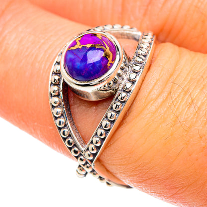 Purple Copper Composite Turquoise Rings handcrafted by Ana Silver Co - RING88215