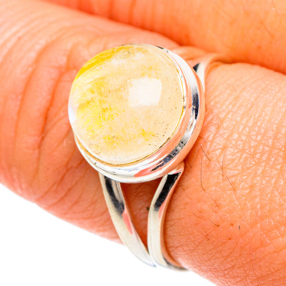 Yellow Moonstone Rings handcrafted by Ana Silver Co - RING88224