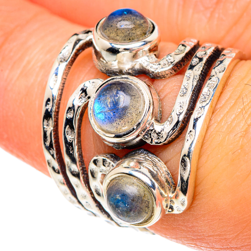 Rainbow Moonstone Rings handcrafted by Ana Silver Co - RING88228