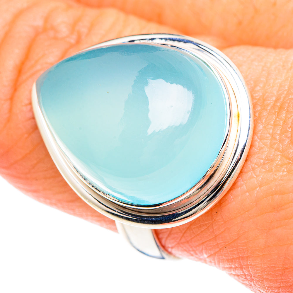 Aqua Chalcedony Rings handcrafted by Ana Silver Co - RING88231