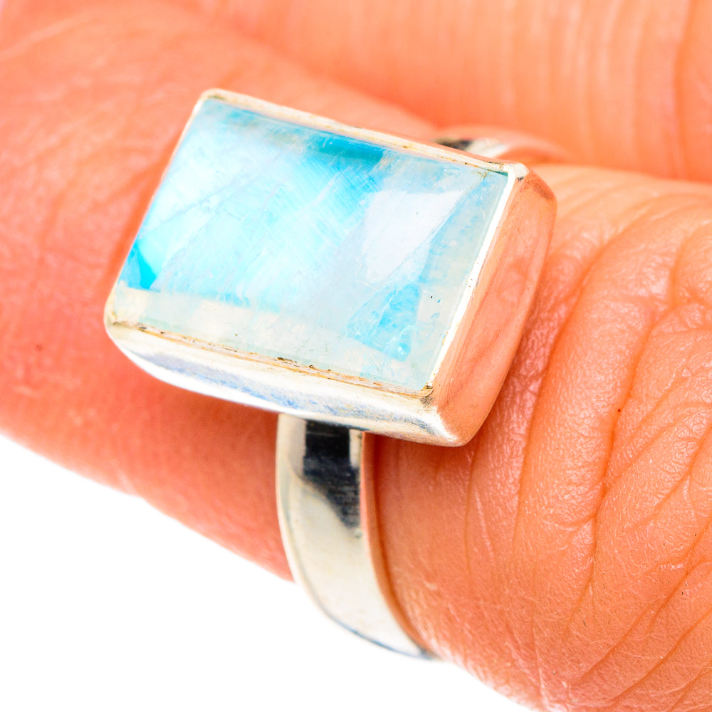 Rainbow Moonstone Rings handcrafted by Ana Silver Co - RING88237