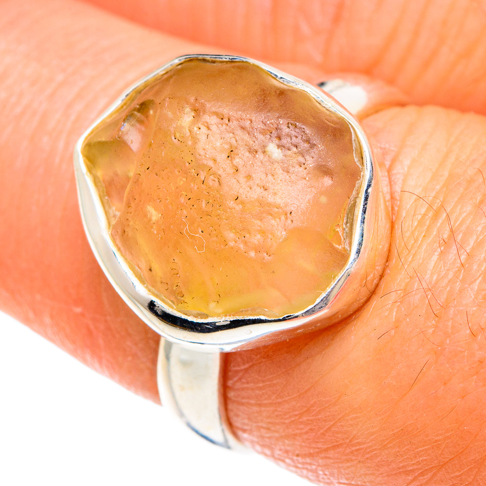 Libyan Desert Glass Rings handcrafted by Ana Silver Co - RING88241