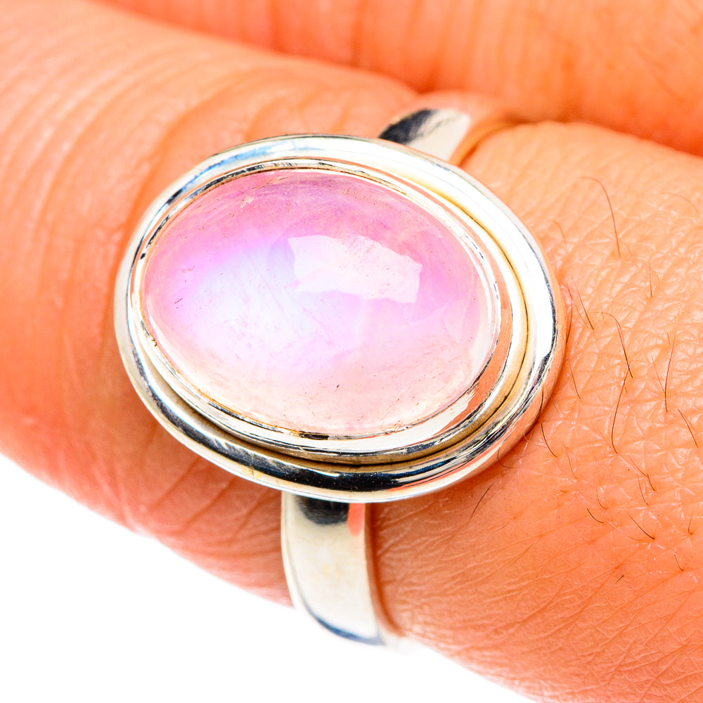 Pink Moonstone Rings handcrafted by Ana Silver Co - RING88244