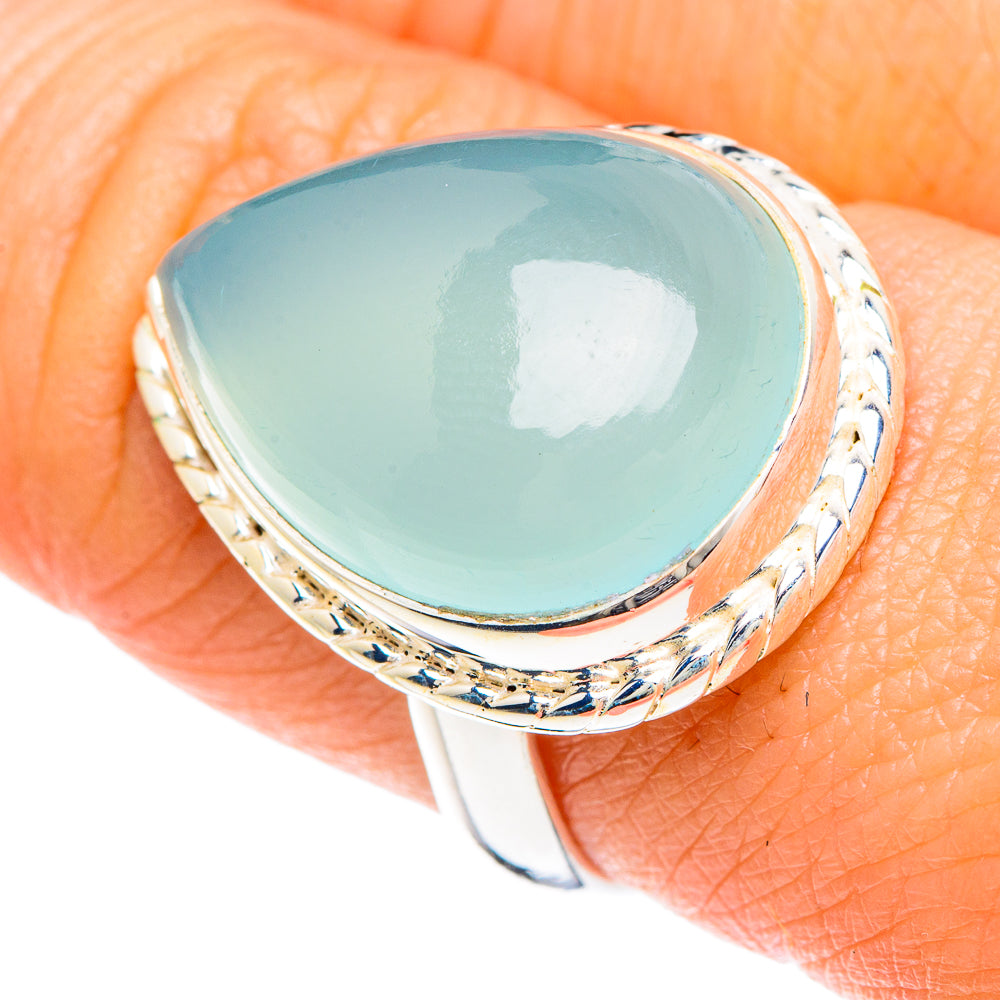 Aqua Chalcedony Rings handcrafted by Ana Silver Co - RING88254