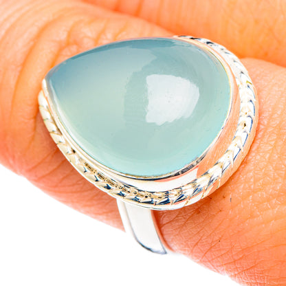 Aqua Chalcedony Rings handcrafted by Ana Silver Co - RING88254