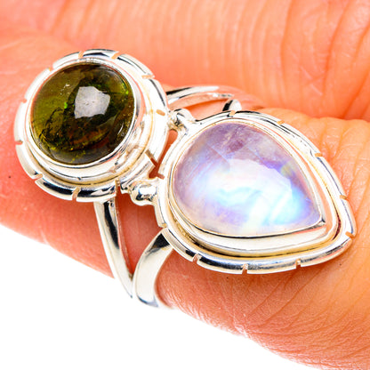 Rainbow Moonstone Rings handcrafted by Ana Silver Co - RING88264