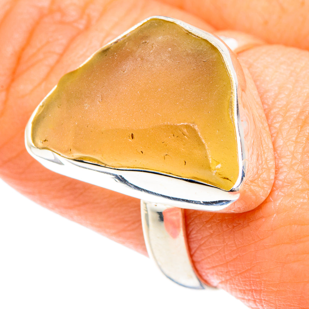 Libyan Desert Glass Rings handcrafted by Ana Silver Co - RING88267