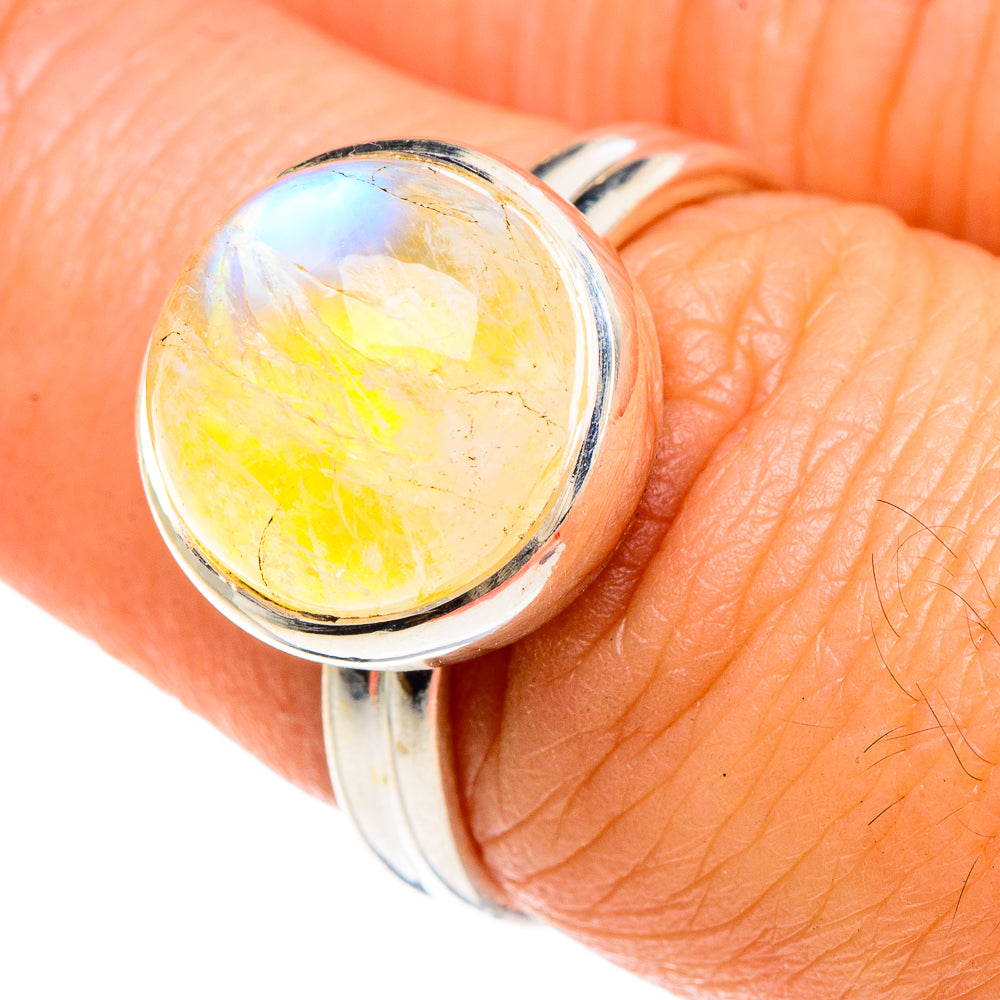 Yellow Moonstone Rings handcrafted by Ana Silver Co - RING88281