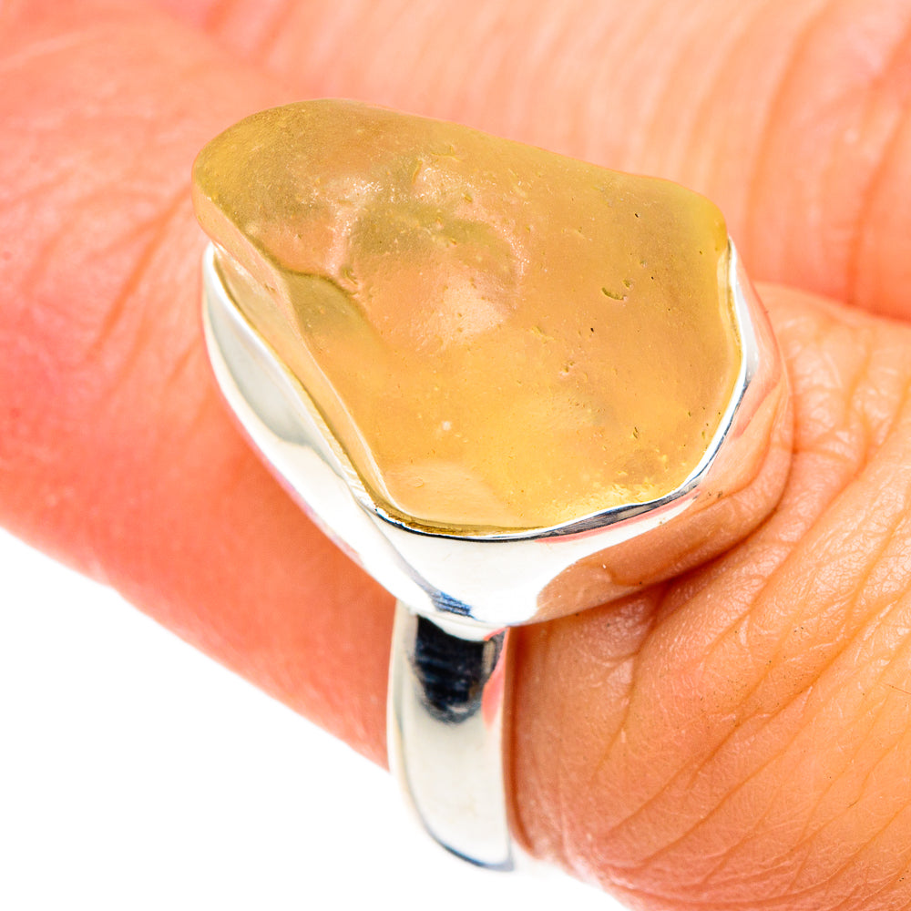 Libyan Desert Glass Rings handcrafted by Ana Silver Co - RING88299