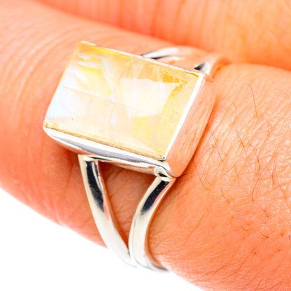 Yellow Moonstone Rings handcrafted by Ana Silver Co - RING88304