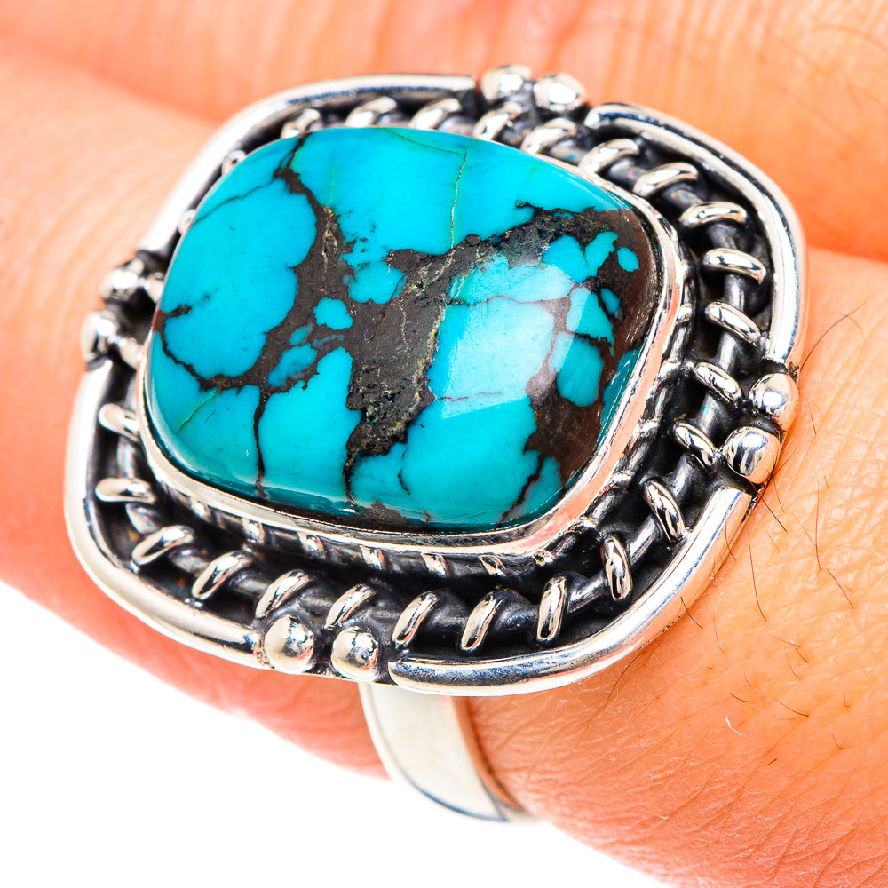 Tibetan Turquoise Rings handcrafted by Ana Silver Co - RING88311