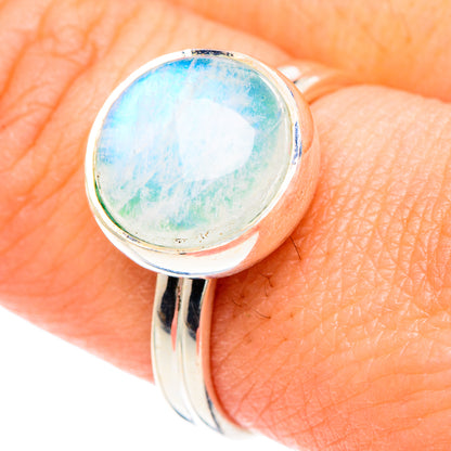 Rainbow Moonstone Rings handcrafted by Ana Silver Co - RING88317