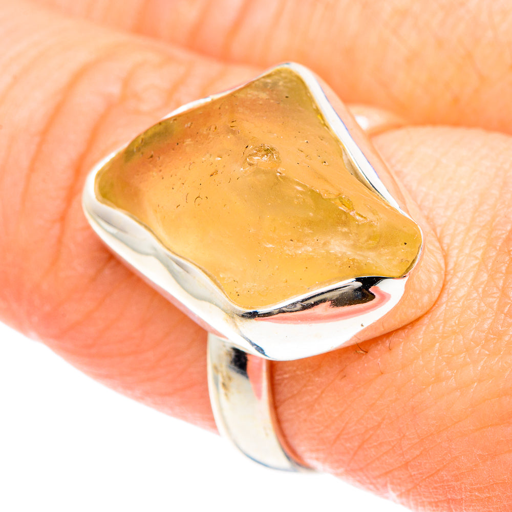 Libyan Desert Glass Rings handcrafted by Ana Silver Co - RING88322