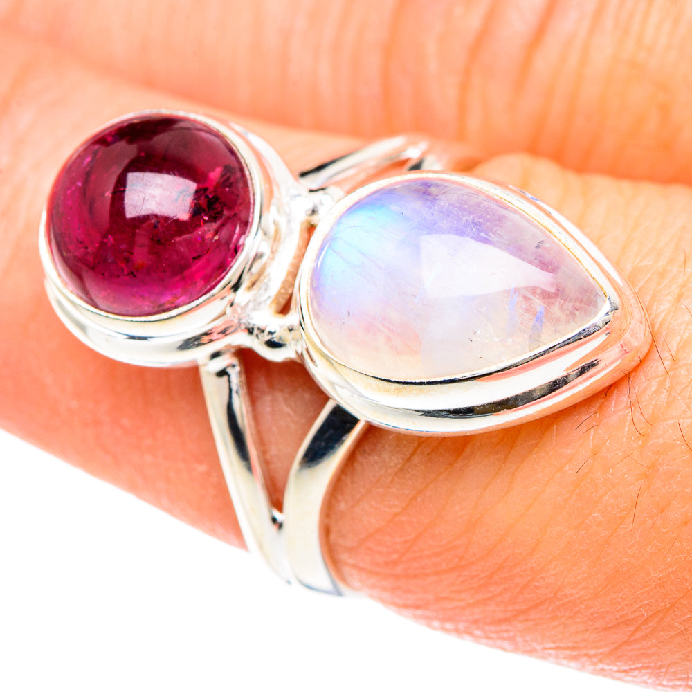Rainbow Moonstone Rings handcrafted by Ana Silver Co - RING88323