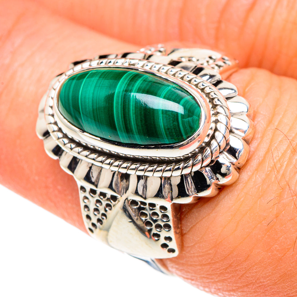 Malachite Rings handcrafted by Ana Silver Co - RING88343