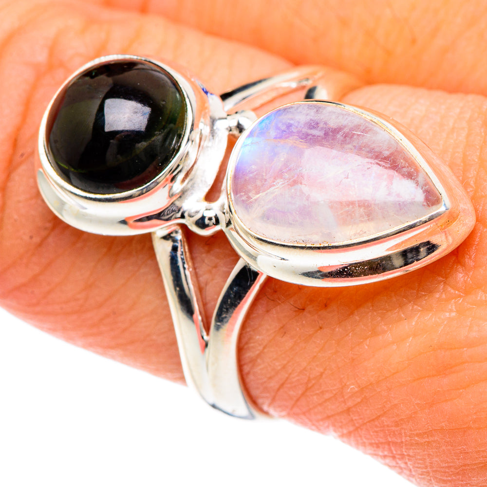 Rainbow Moonstone Rings handcrafted by Ana Silver Co - RING88344