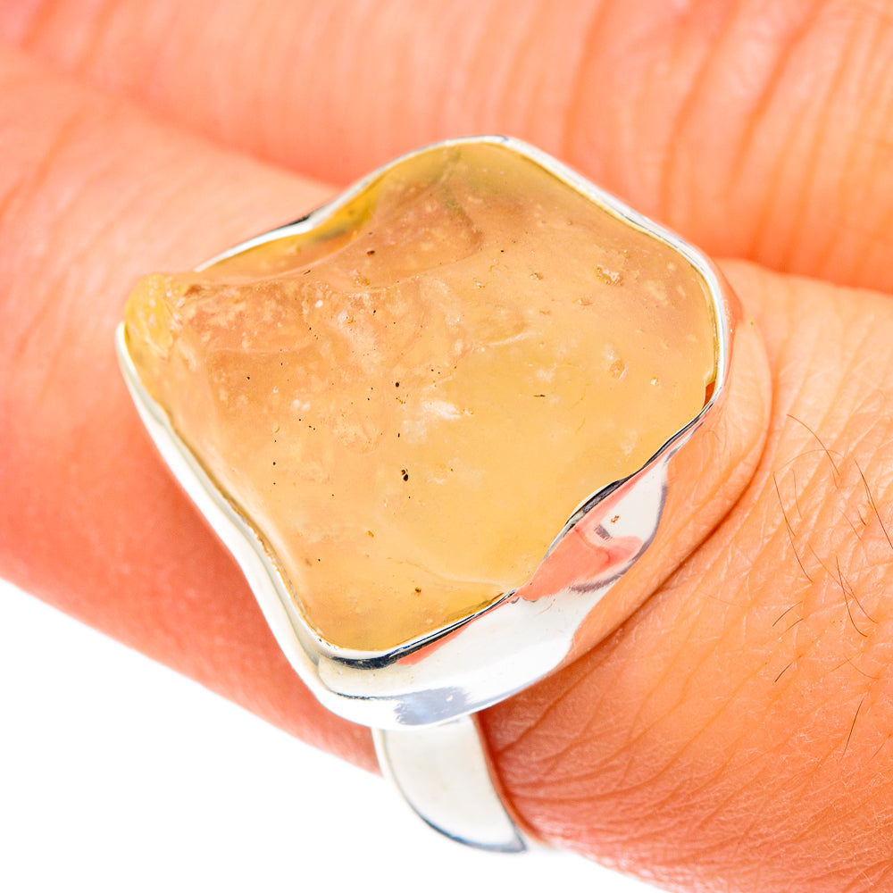 Libyan Desert Glass Rings handcrafted by Ana Silver Co - RING88348