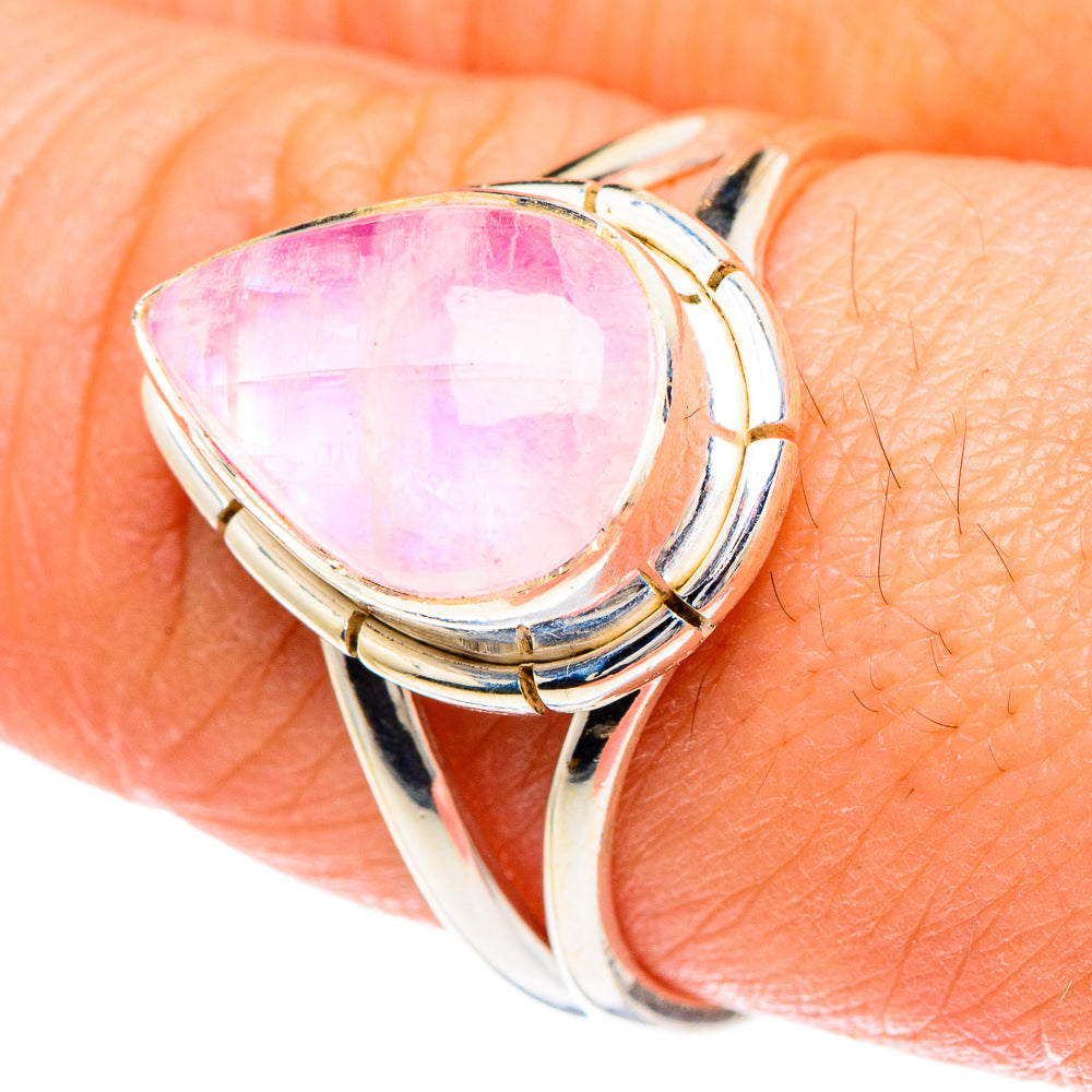 Pink Moonstone Rings handcrafted by Ana Silver Co - RING88350