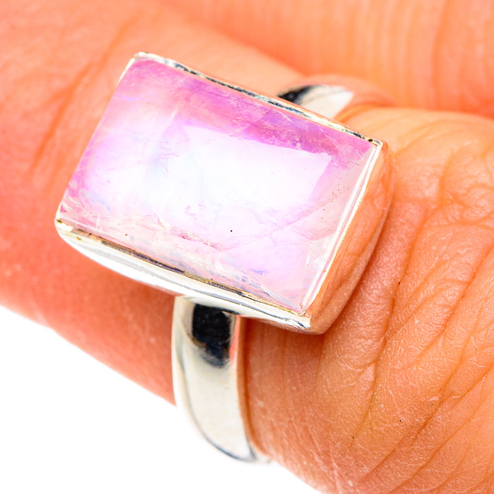 Pink Moonstone Rings handcrafted by Ana Silver Co - RING88351