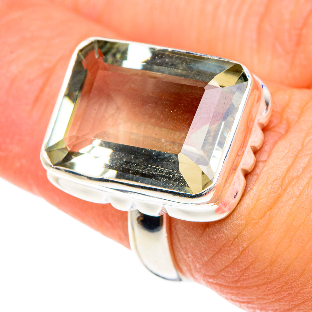 Green Amethyst Rings handcrafted by Ana Silver Co - RING88368