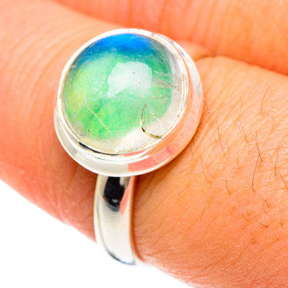 Green Moonstone Rings handcrafted by Ana Silver Co - RING88369
