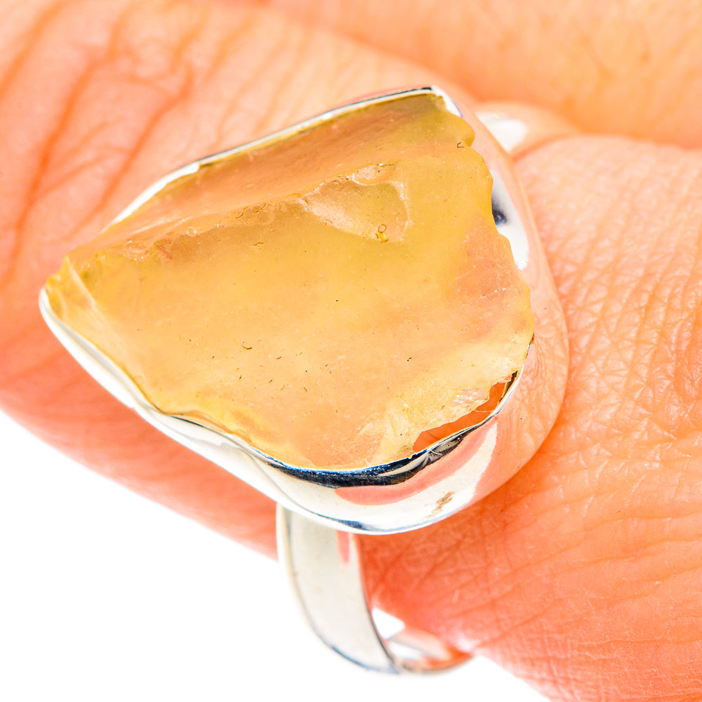 Libyan Desert Glass Rings handcrafted by Ana Silver Co - RING88371