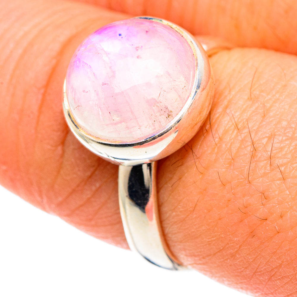 Pink Moonstone Rings handcrafted by Ana Silver Co - RING88374