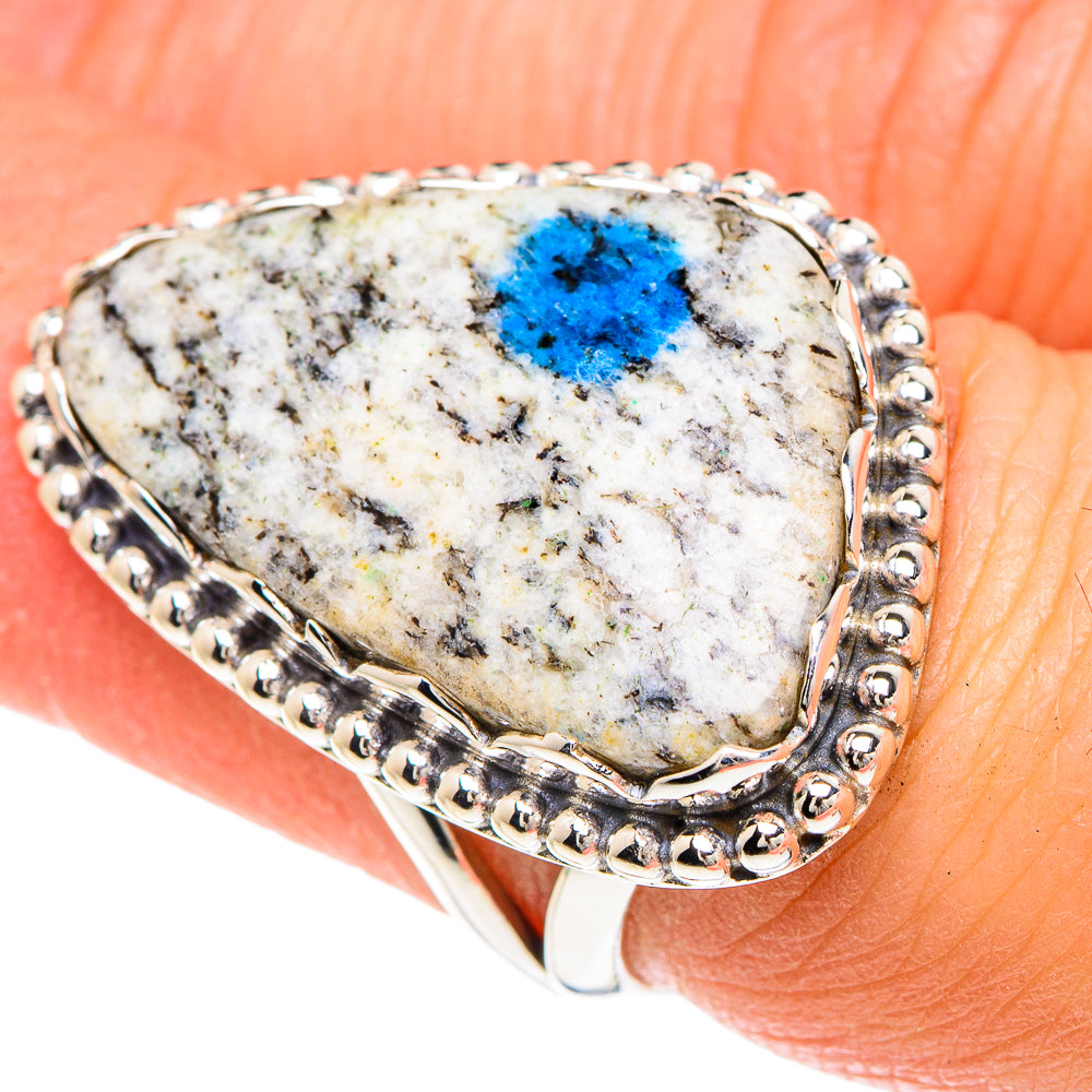 K2 Blue Azurite Rings handcrafted by Ana Silver Co - RING88389