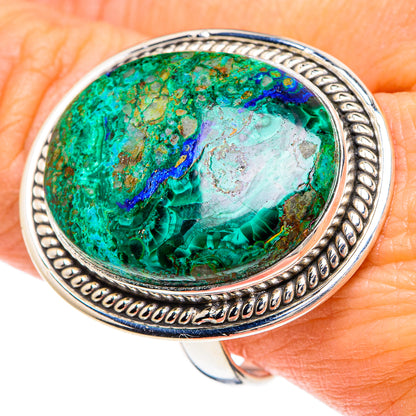 Azurite Malachite Rings handcrafted by Ana Silver Co - RING88393