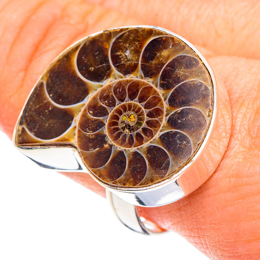Ammonite Fossil Rings handcrafted by Ana Silver Co - RING88395