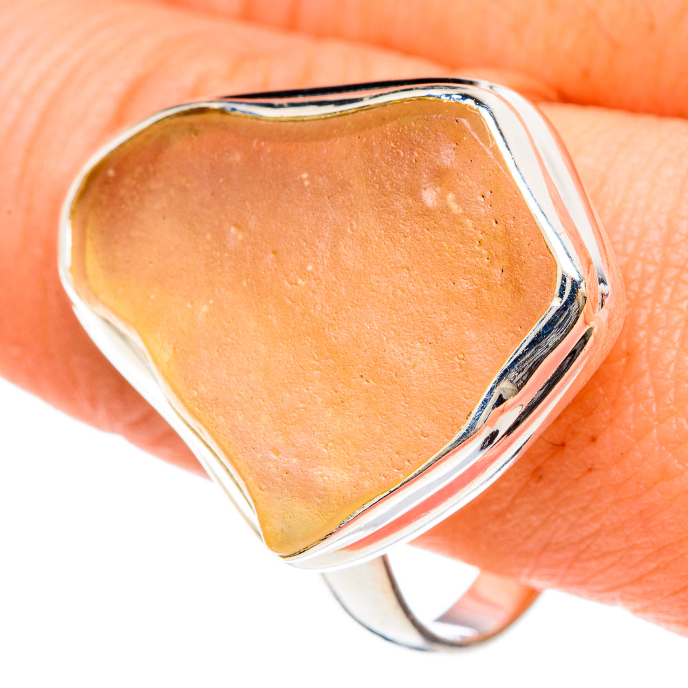 Libyan Desert Glass Rings handcrafted by Ana Silver Co - RING88396