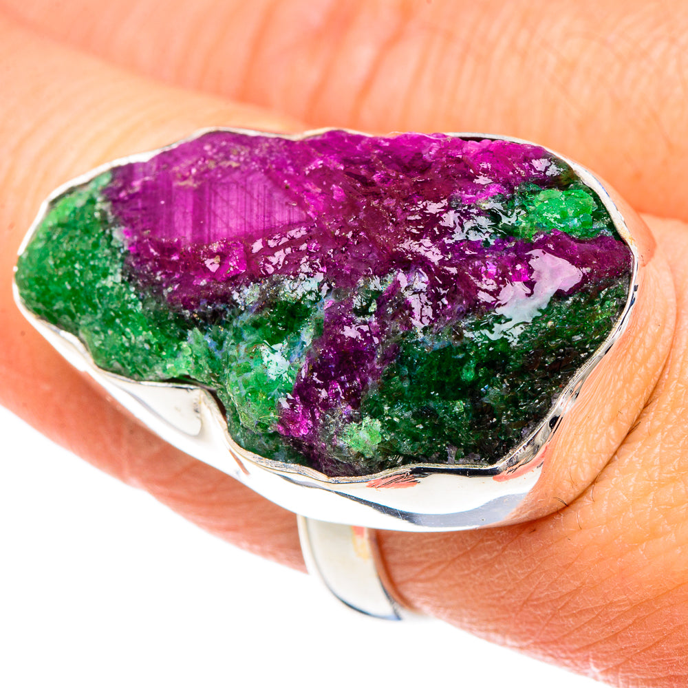 Ruby Zoisite Rings handcrafted by Ana Silver Co - RING88410