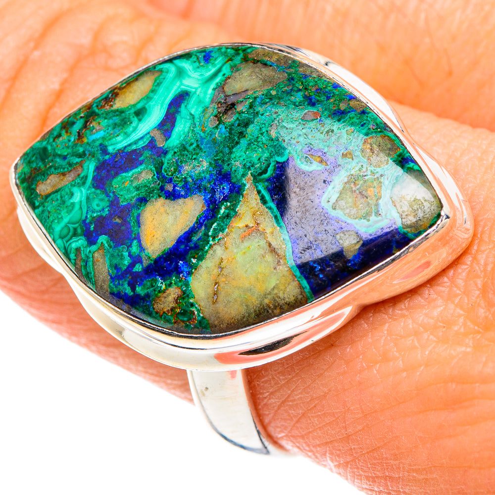 Azurite Malachite Rings handcrafted by Ana Silver Co - RING88422
