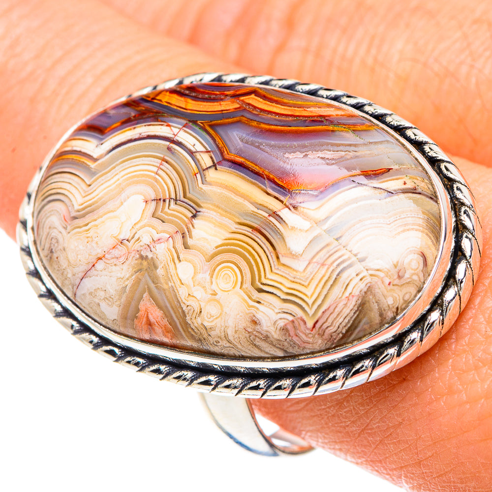 Crazy Lace Agate Rings handcrafted by Ana Silver Co - RING88424