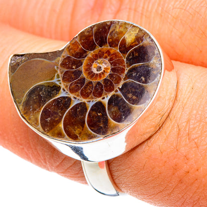 Ammonite Fossil Rings handcrafted by Ana Silver Co - RING88425