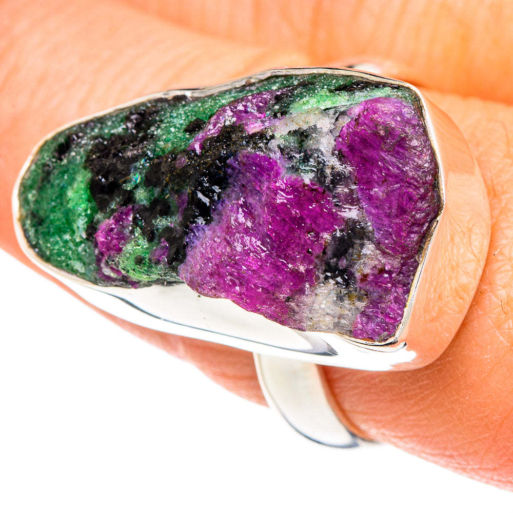 Ruby Zoisite Rings handcrafted by Ana Silver Co - RING88437