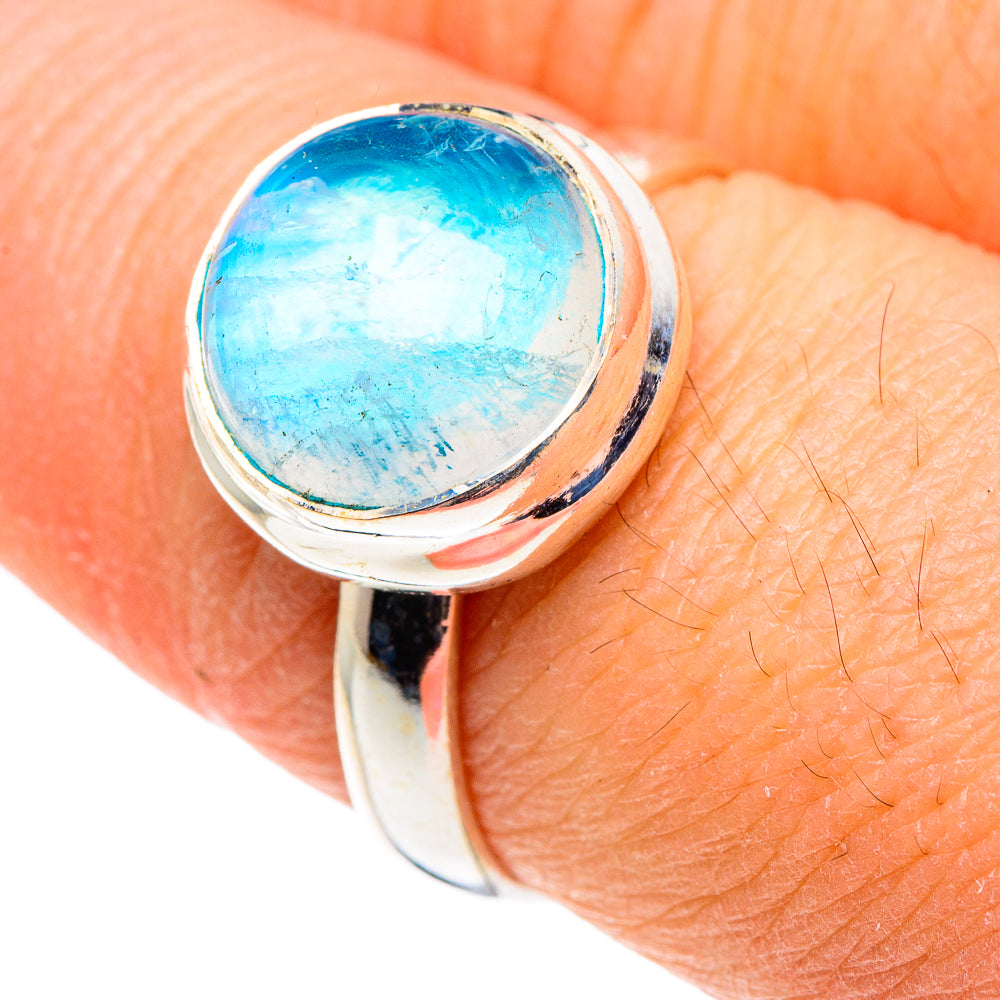 Rainbow Moonstone Rings handcrafted by Ana Silver Co - RING88448