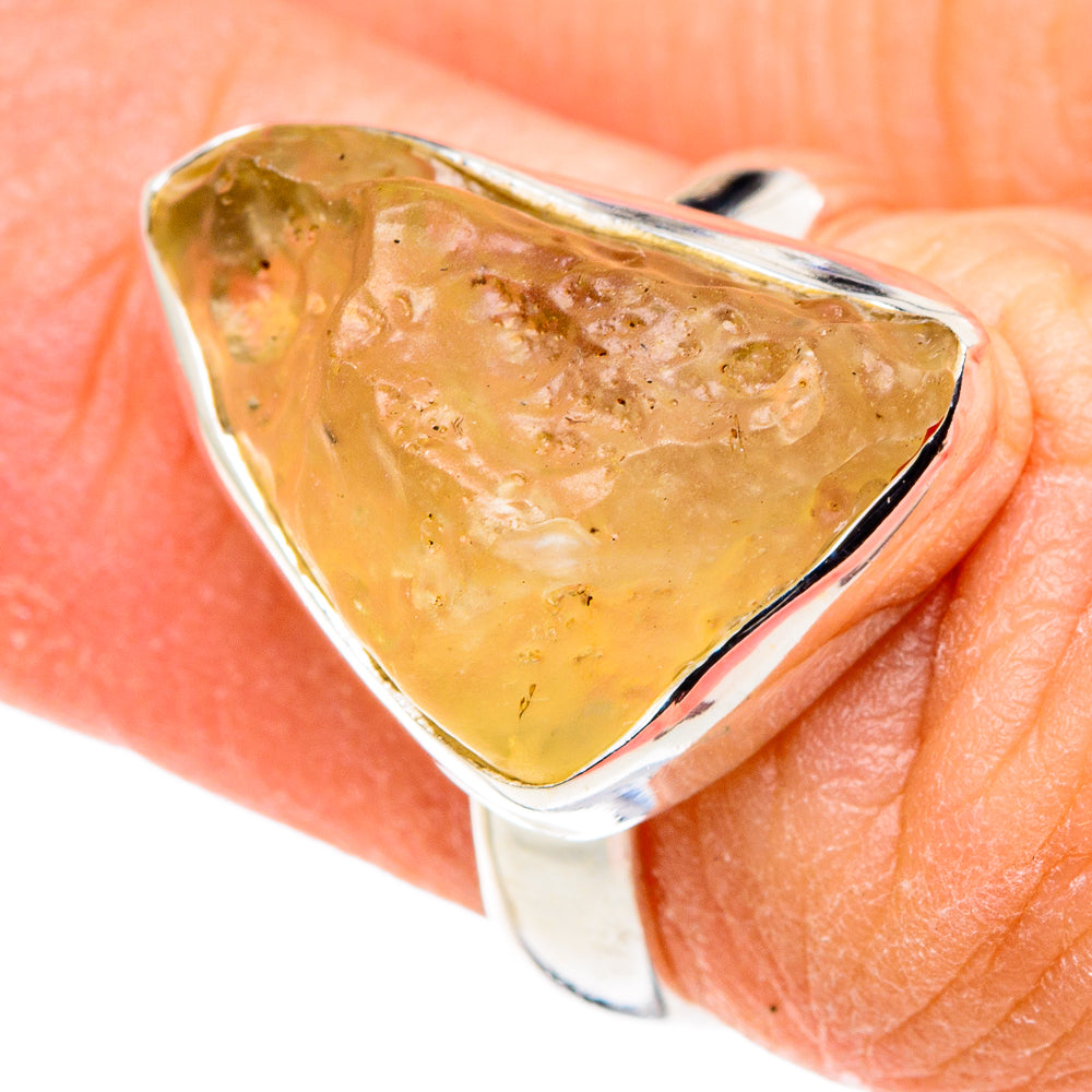 Libyan Desert Glass Rings handcrafted by Ana Silver Co - RING88452