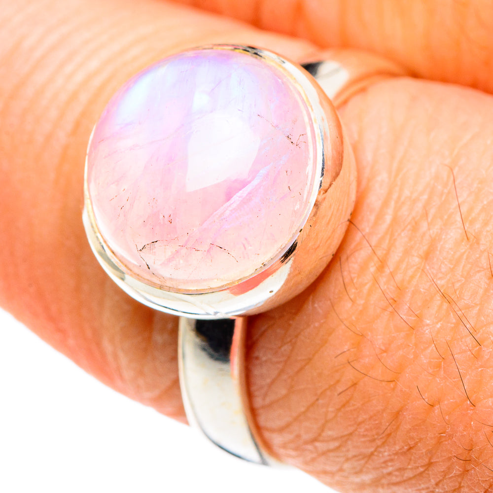 Pink Moonstone Rings handcrafted by Ana Silver Co - RING88454