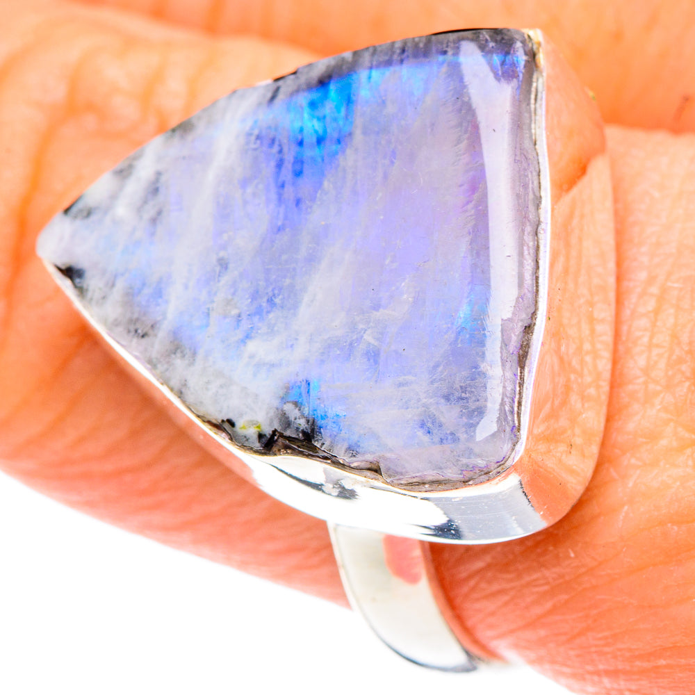 Rainbow Moonstone Rings handcrafted by Ana Silver Co - RING88462