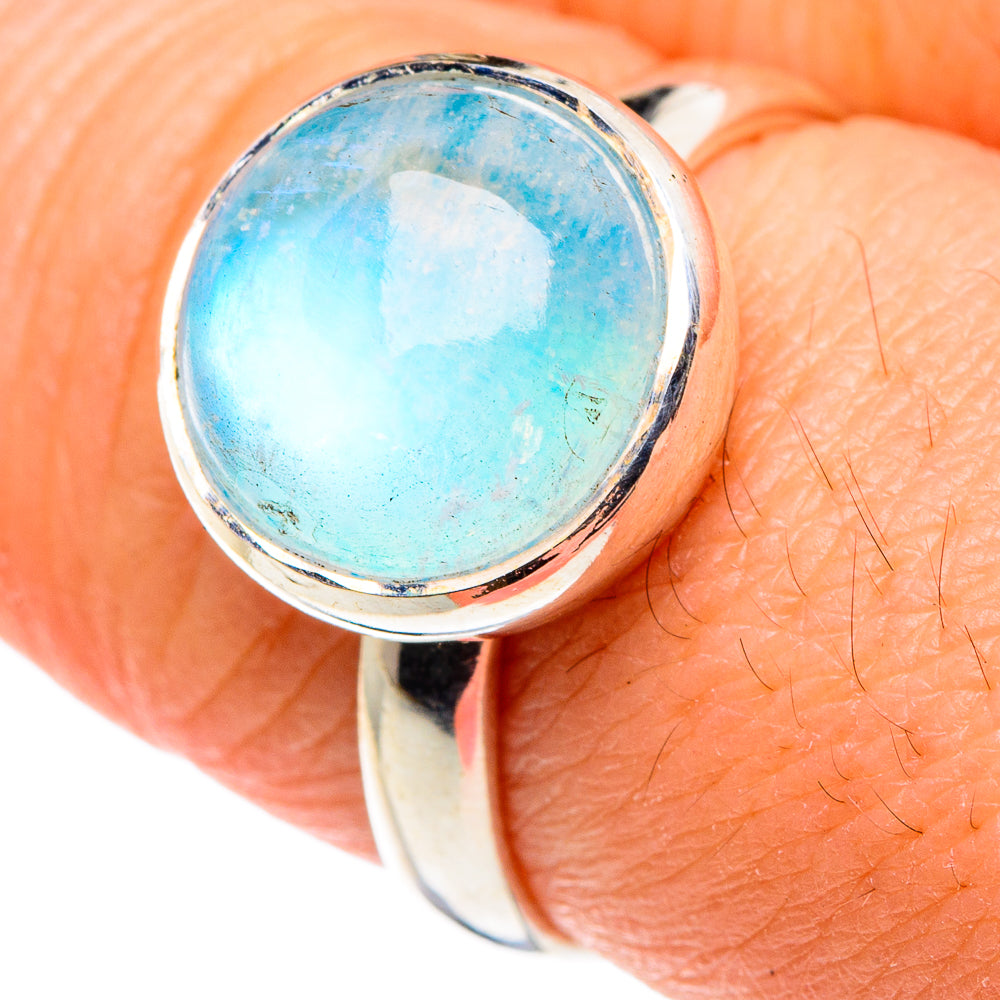 Rainbow Moonstone Rings handcrafted by Ana Silver Co - RING88473